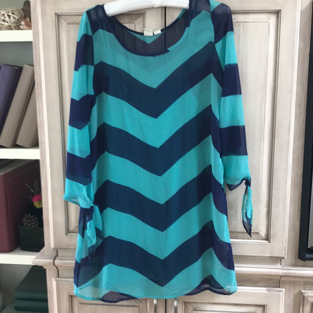 Roxy Dress sz M chevron stripe euc mini